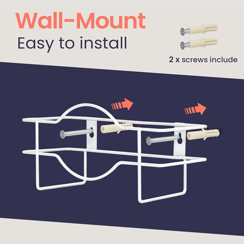 FMP Brands Single Glove Holder for Wall Mount, Wire Rack Disposable Napkin Gloves Box Holder, White