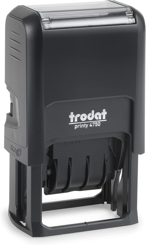 Trodat Printy 4750 Self Inking Date Stamp, Blue and Red Ink, 1" x 1-5/8"