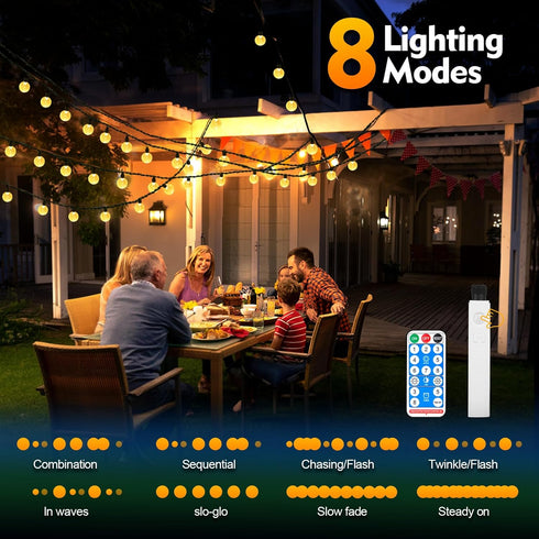 25FT 60 8 SMY Lighting Rechargeable Battery Operated LED Crystal Globe String Lights Outdoor/Indoor, Patio Hanging