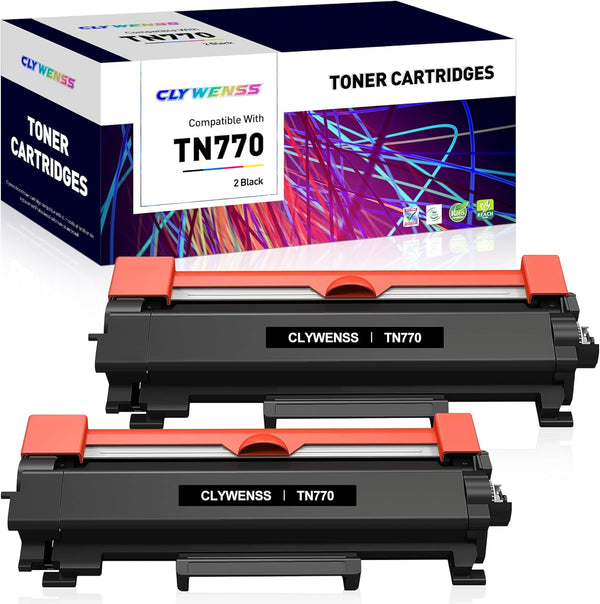 TN770 Super High Yield Black Toner Cartridge Replacement for Brother TN770 TN-770 (2-Pack) for HL-L2370DW MFC-L2750DW