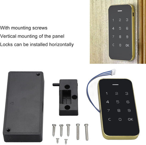 Smart Touchscreen Electronic Password Lock Secure Encrypt, Easy Installation for TV, Bedside cabinets, Drawers