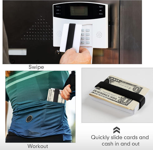 Set 8 4 of Elastic Money Bands - Silicone Wallet Bands, Cash Card Holder, Money Clip Alternative, with PVC Cards