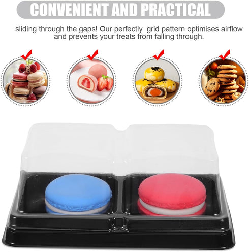 100pcs Packaging BESPORTBLE Dual-compartment Bakery Boxes Food Containers with Lid for Cheesecake Tiramisu Mooncake