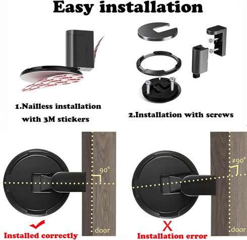 HOOFUS Mechanical Floor Door Stopper, Adjustable Height Door Holder for 3/4 Inch High Door Gaps, Indoor Windproof Door
