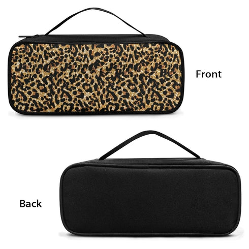 Sepetwhos Leopard Stethoscope Case Lightweight Protective Stethoscope Casewith Handle Shockproof Hard Organizer Storage