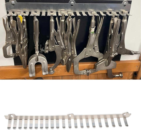 Generic 18" 20 Vise Grip Tool Holder Rack Aluminum Wall Mount Organizer with Slots for Multiple Sizes Locking Pliers