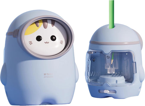 M&G Electric Pencil Sharpener, Portable Cute Cat Design, Battery/USB Dual Power Operated for Kids Students