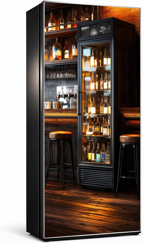 KKYEJLQYI 70.86 23.3 Inches, Self Adhesive Refrigerator Cover x Peel and Stick Fridge Door Sticker, Decorative