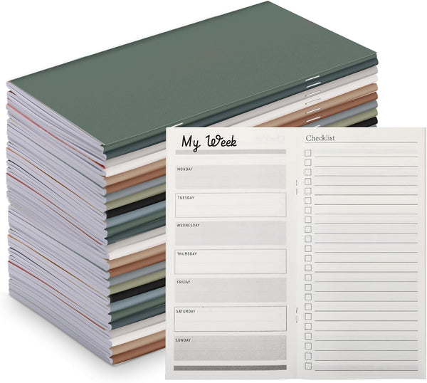 Qilery 50 Pcs Bulk Pocket Planner 2024, Habit Tracker Notebooks, Employee Gifts, Inspirational Quotes, Weekly Goals
