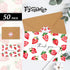 50 Pack Summer 4 6 Inch FYSUIMU Strawberry Thank You Card Watercolor Fruit Greeting Cards with Envelopes Stickers Blank