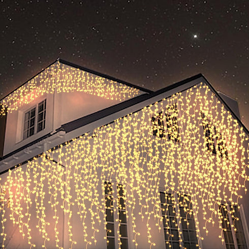 Zenlrs 33FT 240 40 24in 8 Christmas Icicle String Lights LEDs Strips Each Short Curtain Fairy Hanging Ceiling