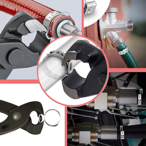 9 Inch Ear Clamp Pliers, Carbon Steel Single Ear Clamp Pincer Tool for Crimping and Removing Clamps