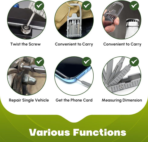 Generic 12 1 in Keychain Multitool Screwdriver Bit Folding Multi Tool Bottle Opener Portable Pocket Tool for Outdoors