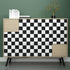 YENHOME Removable Checkered Wallpaper 17.7"X80" Neutral Black and White Thick Matte Waterproof Contact Paper