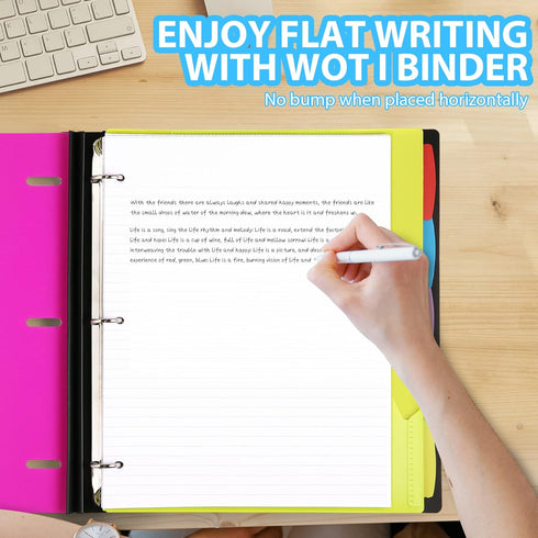 WOT I All-in-one Telescoping Binder Notebook 2PCS, Refillable 3 Ring Binder with Customized Cover, 60 Sheets Notepaper