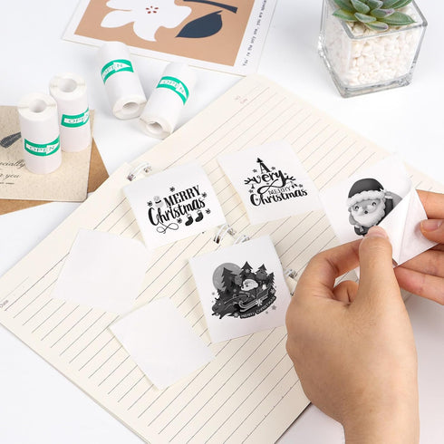 WATMTIN 10 57 25mm Rolls Mini Thermal Printer Sticker Paper, X Self-Adhesive Thermal Paper for Mini Pocket Printer Kids