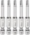 5pcs S2 Square Screwdriver Bit 1/4" Hex Shank 2" Length Magnetic Power Tool