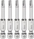 5pcs S2 Square Screwdriver Bit 1/4" Hex Shank 2" Length Magnetic Power Tool