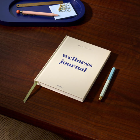 Papier Daily Wellness Journal Diary - Beige, A5 Hardback Cover for Wellbeing, Gratitude & Mindset Tracking