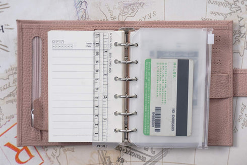 Moterm 2 PCs Page Lifter, 1 PC Bookmark Ruler, 1 PC PVC Card Holder, 1 PC Zipper Bag for A7 Planner