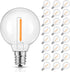 Mlambert G40 LED Replacement Light Bulbs for String Lights, Dimmable E12 Base Shatterproof Bulbs, 1W Equal to 5W, Amber