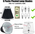 Set 6,Mini 3" 6" x5" Bulb,Pleated Bulb(Black) Chandelier Shades of Lamp Shade Top x Bottom Slant,Small Lamp Shades Clip