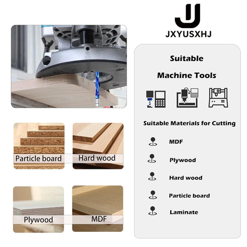 1/4" 1-1/8" 3",Carbide Compression Spiral Flush Trim Router Bit with Double Ball Bearing, Shank Cutting Length Extra