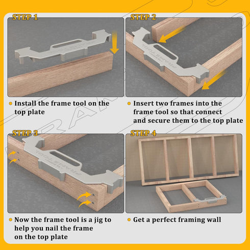 16 Inch On-Center Stud Layout Tool, 100% Cast Aluminum Framing Spacing Tool for Precision Measurement in Wall Framing
