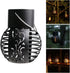 2 Pack Solar Outdoor Lights Simulation Flame Chandelier Decorative Hanging LED Round Ball Lights Solar Garden Lights
