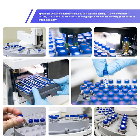 ALWSCI Ultraclean Vials for Chromatography Kit, 2 ml 9 mm HPLC Vial with Blue Screw Cap, 100 Pack