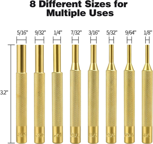 LFSEMINI Set, 22pcs Hammer Pin Punch Removing Repair Tools, Including Universal Block, Brass Pin Punches, Steel Pin