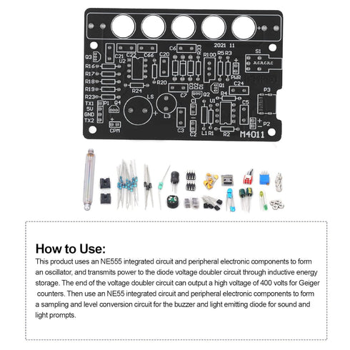 M4011 Unassembled DIY Geiger Counter Parts Kit, Nuclear Radiation Detector Module