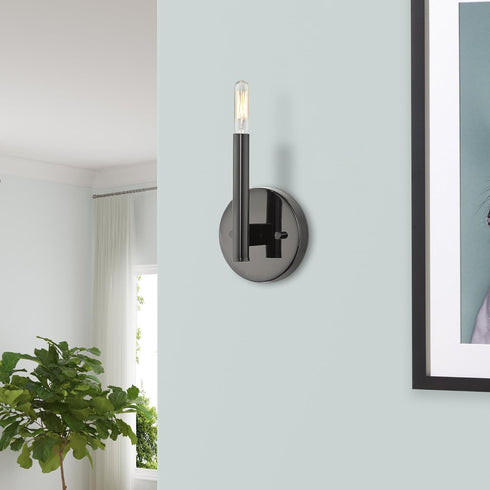 51171-46, Livex Lighting, Copenhagen, Single ADA Sconce, Black Chrome