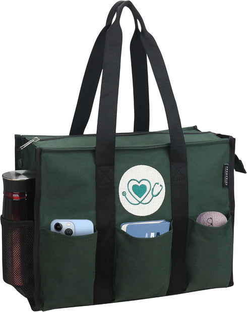 ABAMERICA Nurse Bags for Work Nursing Bag Multiple Pockets Waterproof Organizing Zip