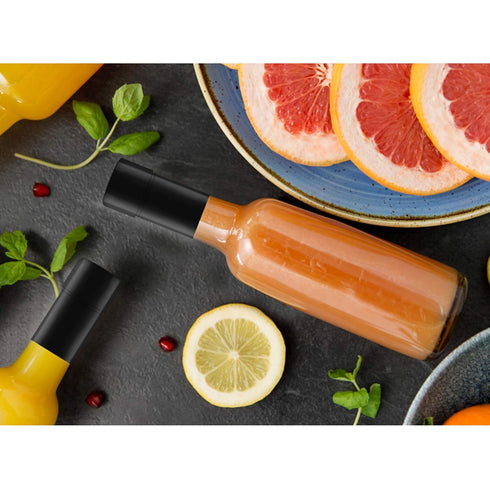 Black Shrink Bands - 200 Pieces 50x60mm Shrink Wrap for Hot Sauce Bottles and Liquid Bottles