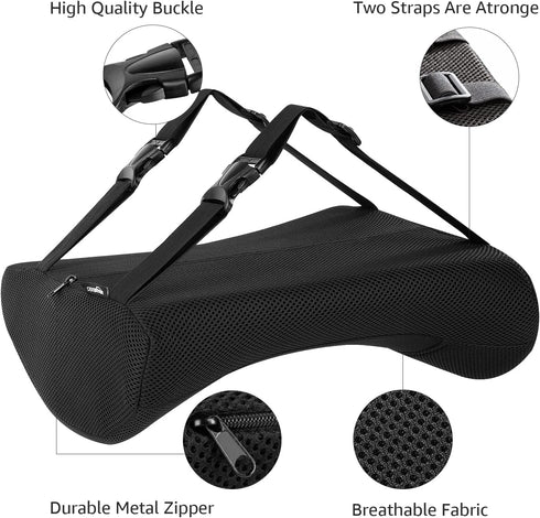 Pack 2, Amazon Basics Comfortable Seat Cushion & Lumbar Support for Office Chairs, Gel Enhanced Memory Foam, Non-Slip
