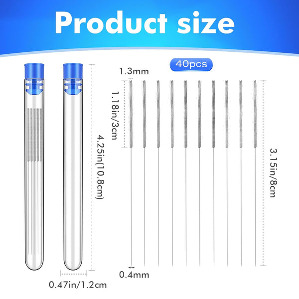 EILKBLA 40Pcs 3D Nozzle Nozzle 3D 0.4mm Set, 3D Printer Cleaning Kit, Cleaner Printer - Stainless Steel Cleaning