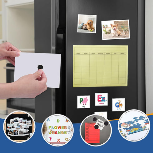 DIYMAG 160Pcs Magnetic Dot with Self Adhesive, Round Magnets for Crafts, Photos, Easy Peel and Stick, 0.8 x 0.04inch