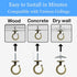 Evsteluo 2 Inch (2 Sets, Heavy Duty Ceiling Hook Easy Installation Zinc Alloy Hooks for Hanging Plants & Light
