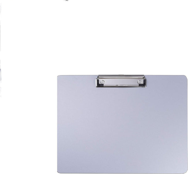Officemate Aluminum Coated Plastic Clipboard, Landscape Size 11 x 8.5, Low Profile Clip, Silver