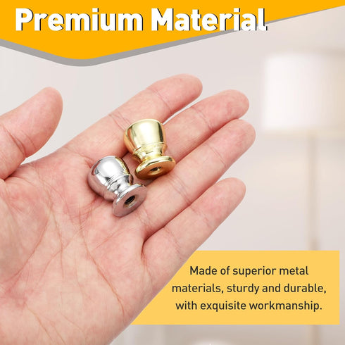 1" 1/4-27 uxcell Tall Lamp Finials Chrome, Thread Lamp Cap Knob Decoration Screw Cap Nuts with Cleaning Cloth for Table