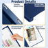 HAUTOCO 5 Pack Plastic Report Covers with 3 Prongs Fasteners, Clear Front Resume Portfolio Folder for 8.5x11