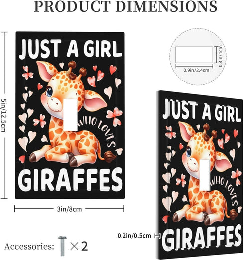 Sturin 1 3X5 Just a Girl Who Loves Giraffes Wall Plate Light Switch Cover Gang Single Toggle Toggle Switch Art Plates