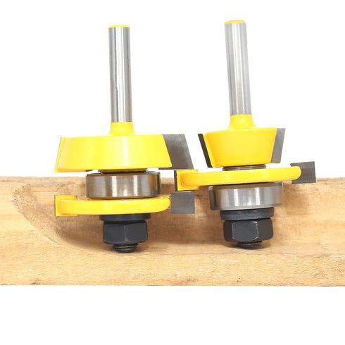 Bits,2PCS Set 1/4 Inch Shaker Rail and Stile Router Router Bit Shank,Combination Bevel Profile Scriber,for Cabinet
