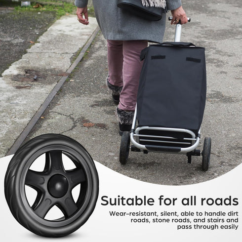 2 6.10 Inch OUNONA Pcs Laundry Cart Wheels Rolling Utility Replacement for Foldable Shopping Trolley Grocery Cart