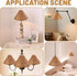 2PCS CHGCRAFT Empire Clip-On Chandelier Lamp Shades Cone Rattan Lamp Shades Replacement Clip on Lamps Shade for Floor