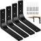 Black Wall Shelf Brackets, 8 x 6 Inch Iron Metal Shelf Brackets