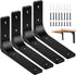 Black Wall Shelf Brackets, 8 x 6 Inch Iron Metal Shelf Brackets