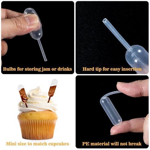 100 Plastic Pipettes Dropper for Cupcakes, 4ml Disposable Mini Pipettes for Liquor, Alcohol Infuser