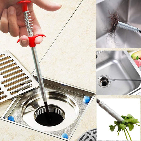 Flexible Grabber Claw Pick Up Reacher Tool, 63 Inch Bendable Hose Pickup for Home Sink and Drains